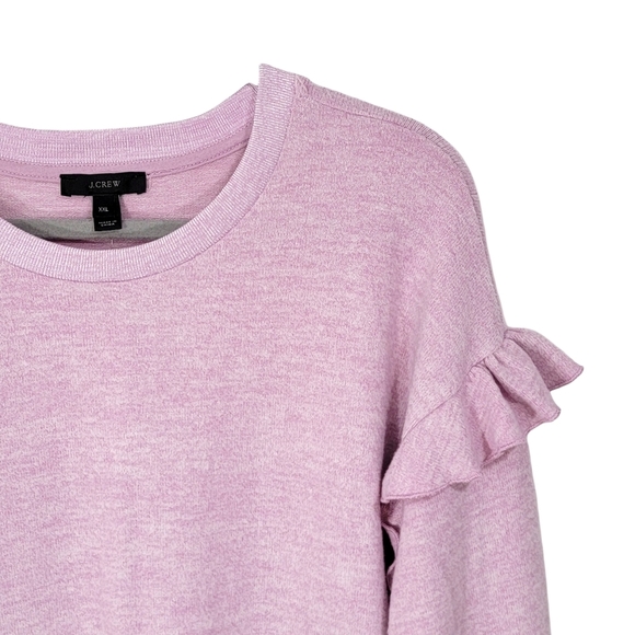 J. CREW Lilac Purple Pullover Ruffle Shoulder Soft Sweater Women's Size XXL NWT - Picture 3 of 9